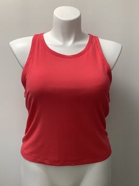 Outdoor Voices Ribbed Scoop Tank in Coral Pink